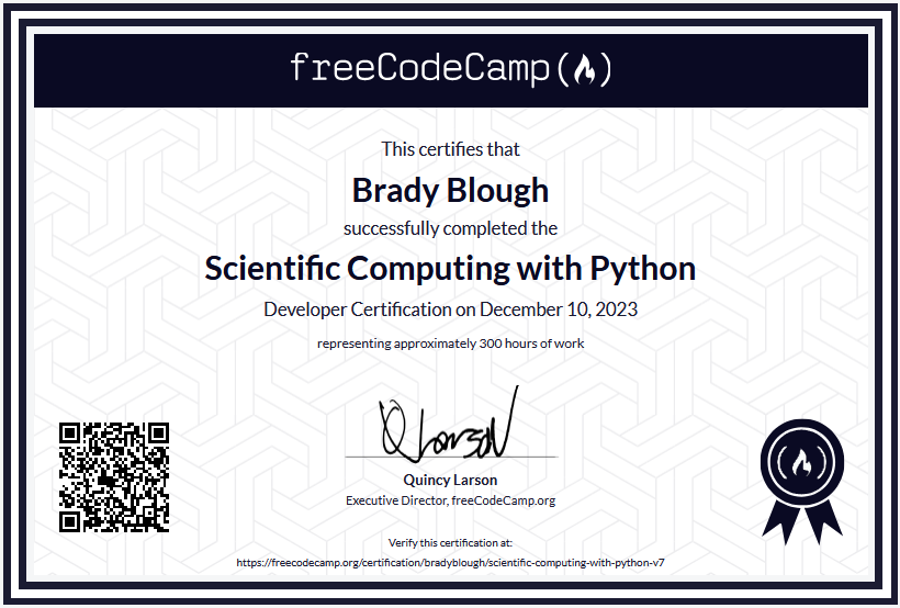 Scientific Computing with Python Certification - freeCodeCamp